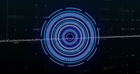 Digital HUD with Financial Data and Radial Interface - Download Free Stock Images Pikwizard.com