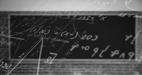 Abstract Mathematical Equations Floating in Virtual Space