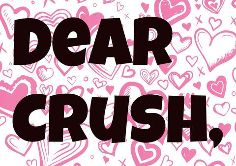 romantic heart-filled background with dear crush text - Download Free Stock Templates Pikwizard.com