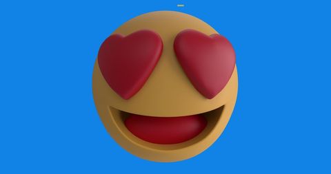 Love Emoji with Heart Eyes Against Blue Backdrop - Download Free Stock Images Pikwizard.com
