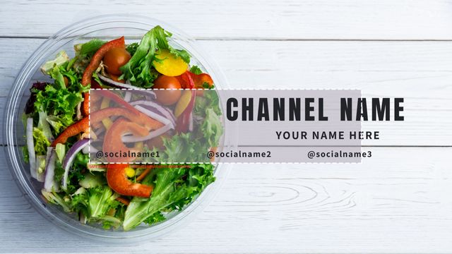 Fresh Mixed Salad with Social Media Handles on White Background - Download Free Stock Templates Pikwizard.com