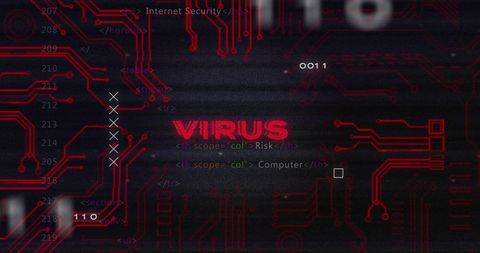 Digital Virus Warning Overlay on Circuit Inspired Background - Download Free Stock Images Pikwizard.com