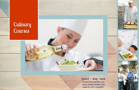 Professional Culinary Courses Banner with Chef and Fresh Salad - Download Free Stock Templates Pikwizard.com