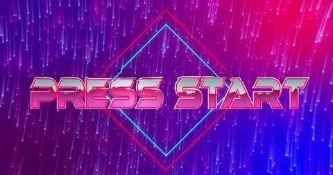 Retro-Futuristic Neon Press Start Digital Interface