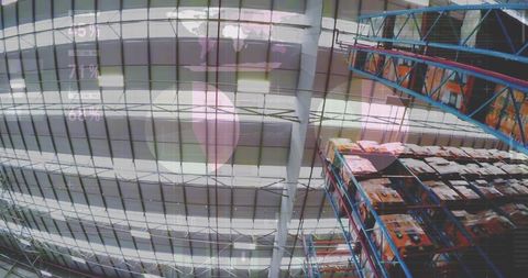 Futuristic Warehouse with Digital Global Shipping Data - Download Free Stock Images Pikwizard.com