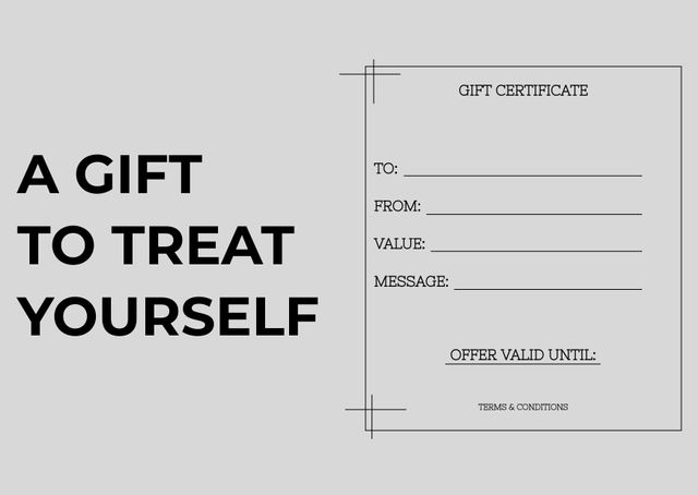 Editable Gift Certificate Template on Grey Background - Download Free Stock Templates Pikwizard.com