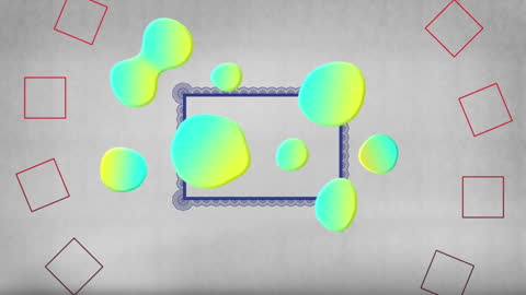 Digital Abstract Animation with Moving Shapes Over Frame