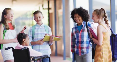 Diverse and Inclusive Schoolchildren Interacting Happily - Download Free Stock Images Pikwizard.com