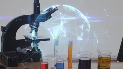 Futuristic Laboratory with Global Network Overlay