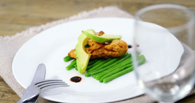 Elegant Dish with Chicken, Avocado, and Green Beans - Download Free Stock Images Pikwizard.com