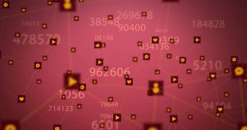 Digital Network with Icons and Numeric Data Visualization - Download Free Stock Images Pikwizard.com