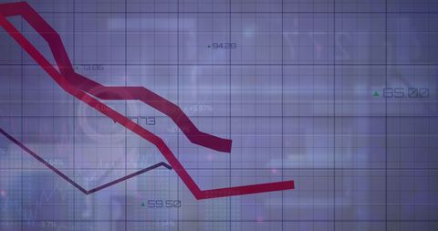 Global Finance Indicators Falling with Red Line on Grid - Download Free Stock Images Pikwizard.com