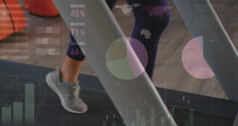 Treadmill Workout with Digital Graph Overlay