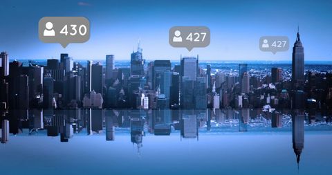 Networking and Technology Concept in Modern Cityscape