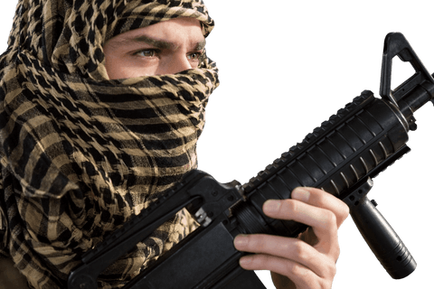 close up of military personnel holding rifle with stealthy focus - Download Free Stock Videos Pikwizard.com