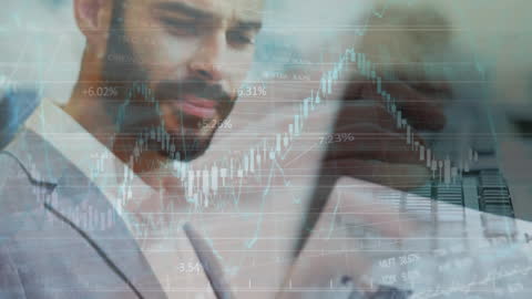 Businessman Analyzing Financial Data at Airport