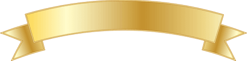 Golden ribbon banner on transparent background