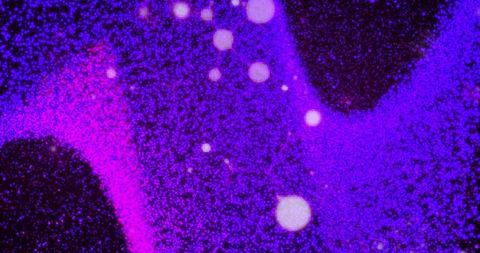 Vibrant Purple and Blue Swirls with Glowing Spots