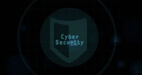 Cyber security concept with shield and 6g digital background