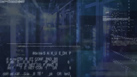 Digital Data Streams in High-Tech Server Room