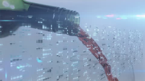 Portrayal of Wine Pouring with Data Overlay Vision