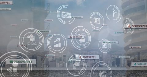 City Skyline with Social Media Connections Overlaid - Download Free Stock Images Pikwizard.com