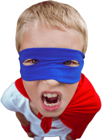 Transparent Close-Up of Angry Superhero Boy in Red Cape and Blue Mask - Download Free Stock Videos Pikwizard.com