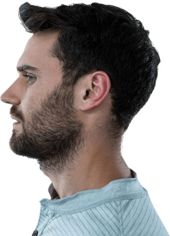 transparent view of young handsome man with beard in profile - Download Free Stock Videos Pikwizard.com