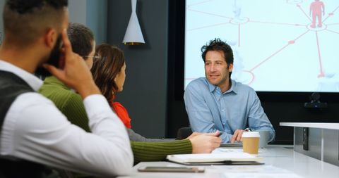 Business Meeting Presentation Highlighting Team Collaboration - Download Free Stock Images Pikwizard.com