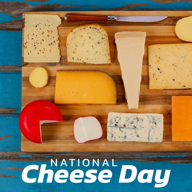 Assorted Cheese Board Celebrating National Cheese Day - Download Free Stock Templates Pikwizard.com