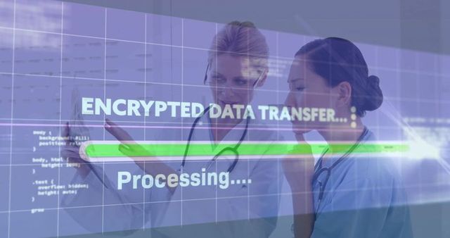 Medical Professionals Analyzing Encrypted Data Innovation