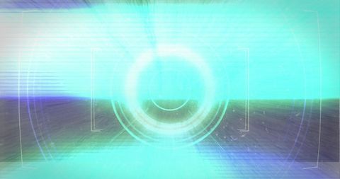 Abstract neon light trails with digital glitch effects