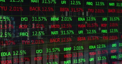 stock market data overlay on cityscape at night - Download Free Stock Images Pikwizard.com