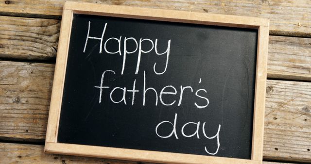 Happy Father's Day Chalkboard Sign on Wooden Table - Download Free Stock Images Pikwizard.com