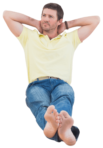 Thoughtful Man in Casual Wear Resting in Transparent Background - Download Free Stock Videos Pikwizard.com