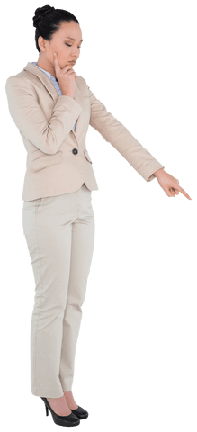 transparent serious asian businesswoman gesturing and thinking - Download Free Stock Videos Pikwizard.com