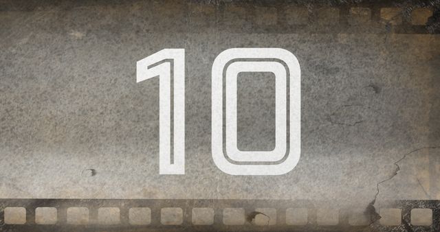 Vintage Film Countdown Number 10 on Textured Background - Download Free Stock Images Pikwizard.com