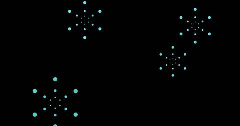 Blue Fireworks Pop Against Black Softening Background