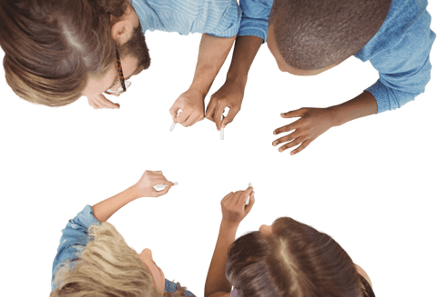 Transparent Team Collaboration Viewed from Above - Download Free Stock Videos Pikwizard.com