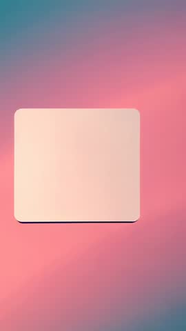 Minimalist Vertical UI Animation Showing Rounded Card Sliding to Center with Teal Gradient
