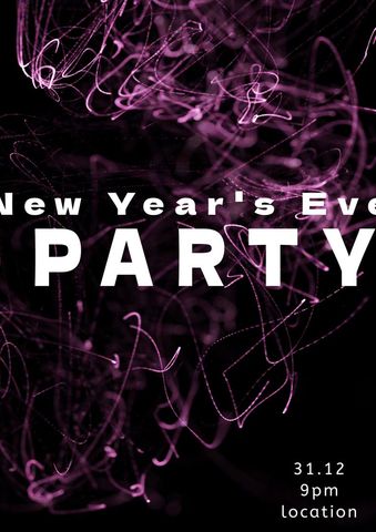 New Year's Eve Party Invitation with Neon Light Design - Download Free Stock Templates Pikwizard.com
