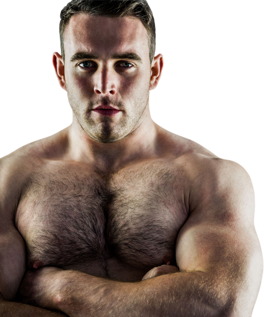 Muscular Man with a Strong Gaze on Transparent Background - Download Free Stock Videos Pikwizard.com