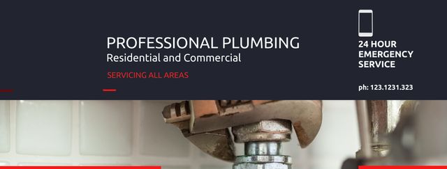 Professional Plumbing Services Banner for Residential and Commercial - Download Free Stock Templates Pikwizard.com