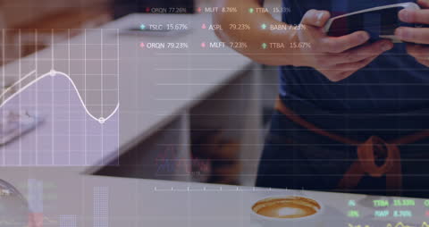 Man Using Smartwatch for Contactless Payment at Cafe