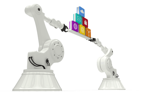 transparent robotic arms interacting with media icons - Download Free Stock Videos Pikwizard.com