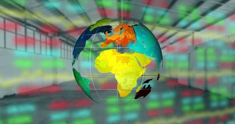 Rotating Globe Over Financial Data Symbolizing Global Economy - Download Free Stock Images Pikwizard.com