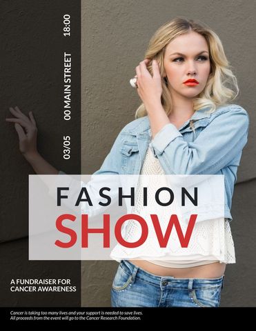 Fashion Event Poster Featuring Stylish Woman for Charity Fundraiser - Download Free Stock Templates Pikwizard.com