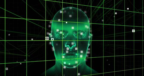 Futuristic Facial Recognition and Digital Interface Art - Download Free Stock Images Pikwizard.com