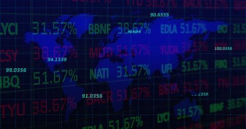 Global Financial Statistics Over World Map with Market Data - Download Free Stock Images Pikwizard.com
