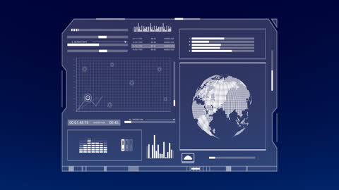 Futuristic Global Data Processing Dashboard